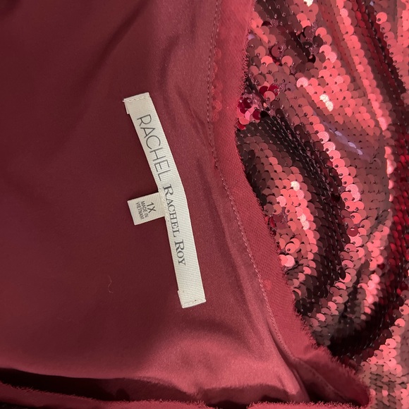 Rachel Roy Red Sequin Party Dress with Pockets ~ Size 1X - Picture 10 of 12